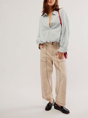 Free People Sawyer Pant in Morning Oat Size 8